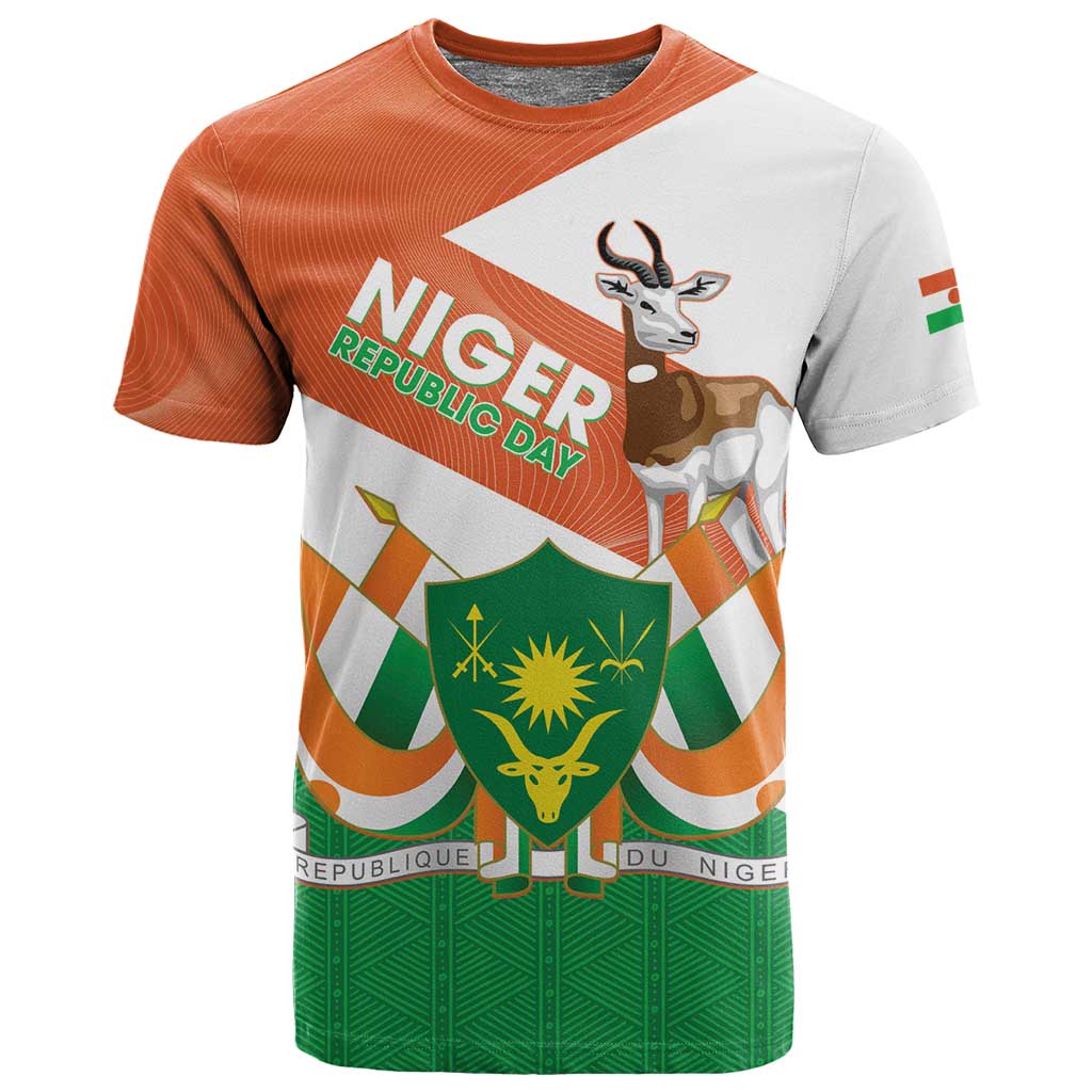 Afro Niger T shirt Dama Gazelle African Pattern - Republic Day LT14