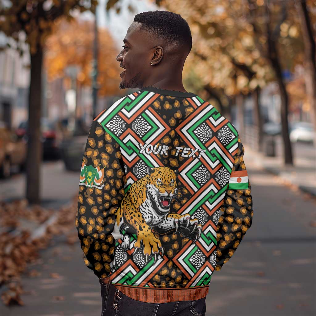 Personalized Afro Niger Sweatshirt Leopard Ankara African Pattern LT14