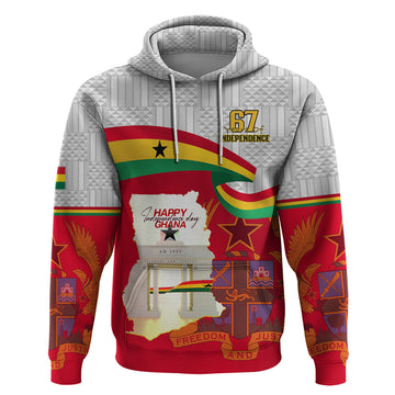 Ghana Independence Day Hoodie Gana Map Happy 67 Years Anniversary LT14
