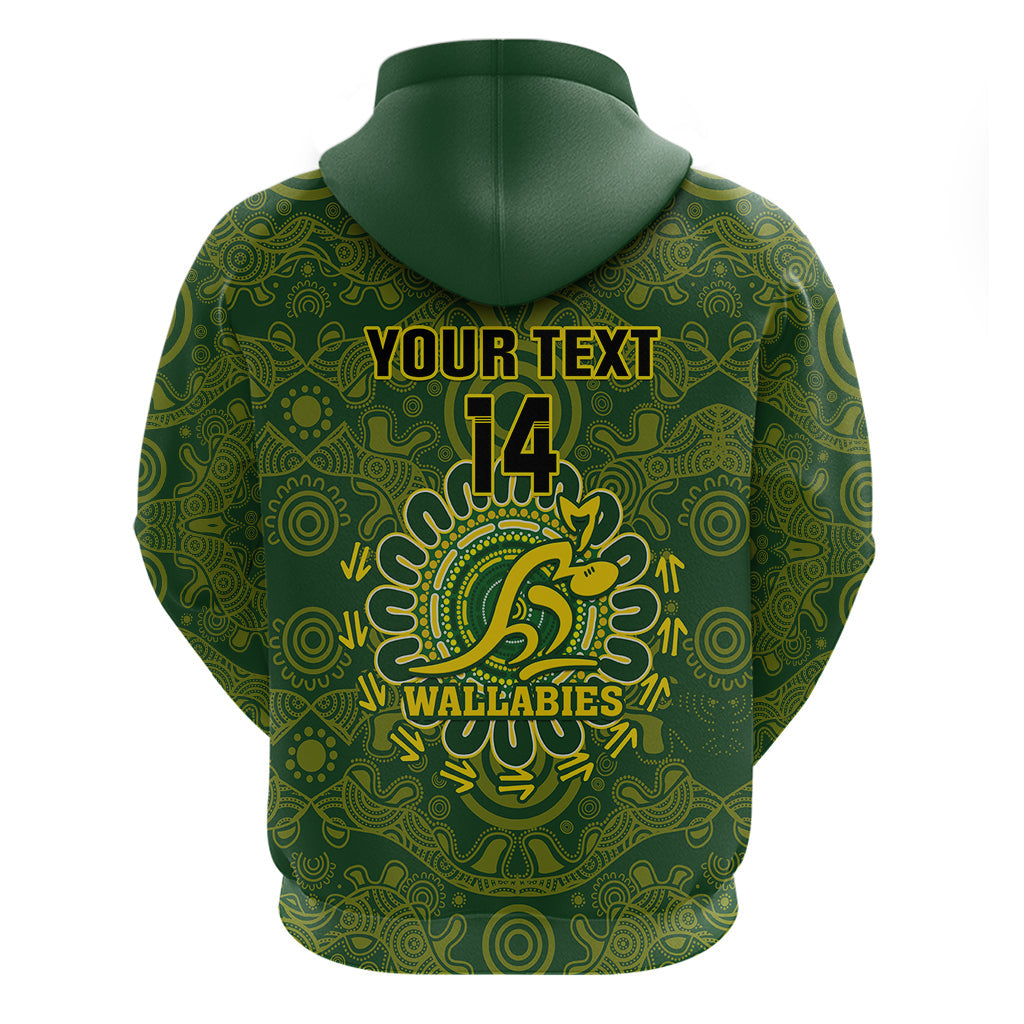 Personalised Australia Rugby Hoodie Wallabies 2023 Go Champions Indigenous Art LT14