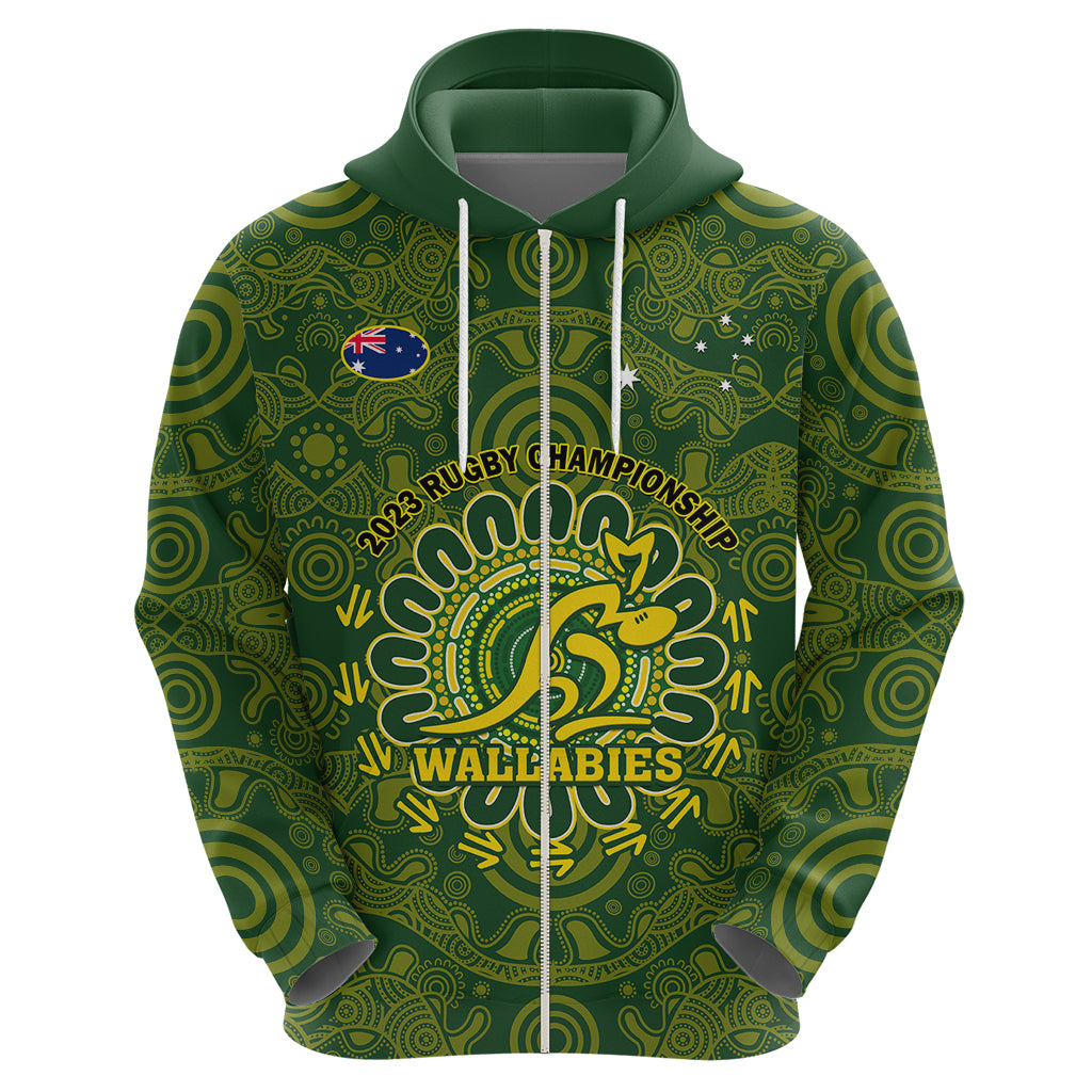Personalised Australia Rugby Hoodie Wallabies 2023 Go Champions Indigenous Art LT14
