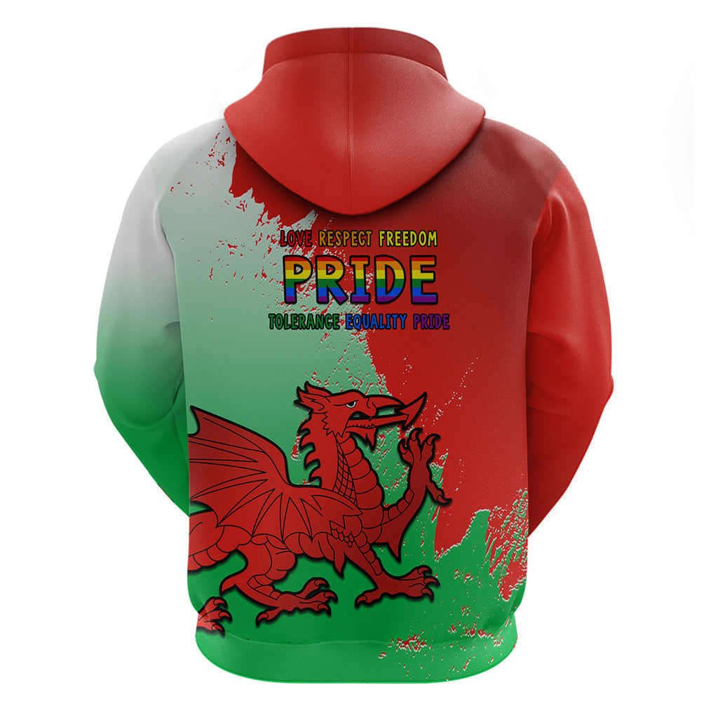 Pride Cymru Hoodie 2023 Wales LGBT With Welsh Red Dragon LT14