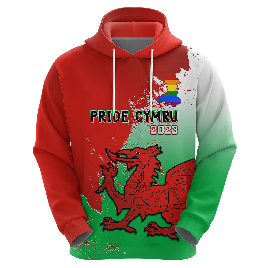 Custom Pride Cymru Hoodie 2023 Wales LGBT With Welsh Red Dragon LT14