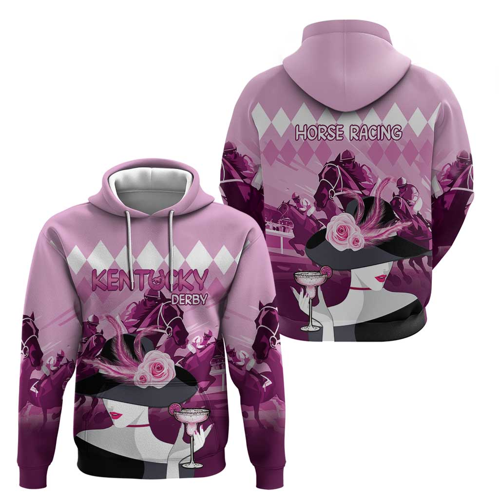 Kentucky Horse Racing Hoodie Derby Mint Julep Girl - Pink Pastel LT14