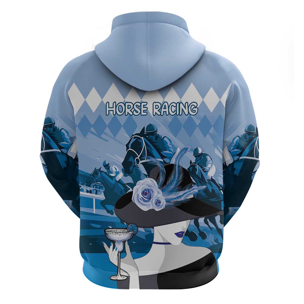 Kentucky Horse Racing Hoodie Derby Mint Julep Girl - Blue Pastel LT14