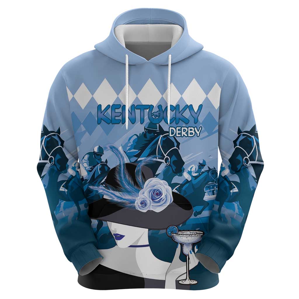 Kentucky Horse Racing Hoodie Derby Mint Julep Girl - Blue Pastel LT14