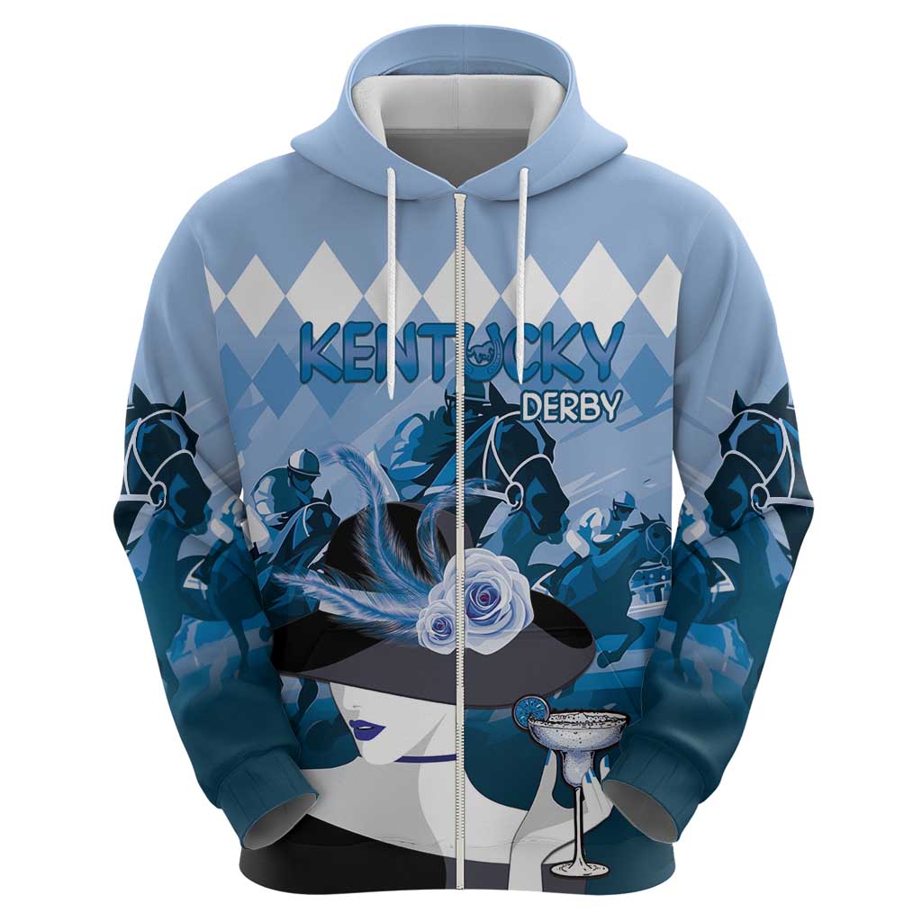 Kentucky Horse Racing Hoodie Derby Mint Julep Girl - Blue Pastel LT14