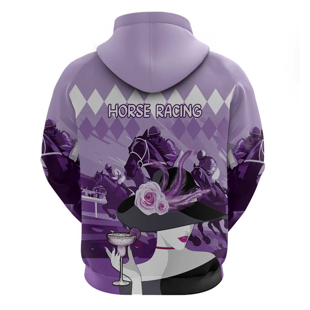 Kentucky Horse Racing Hoodie Derby Mint Julep Girl - Purple Pastel LT14