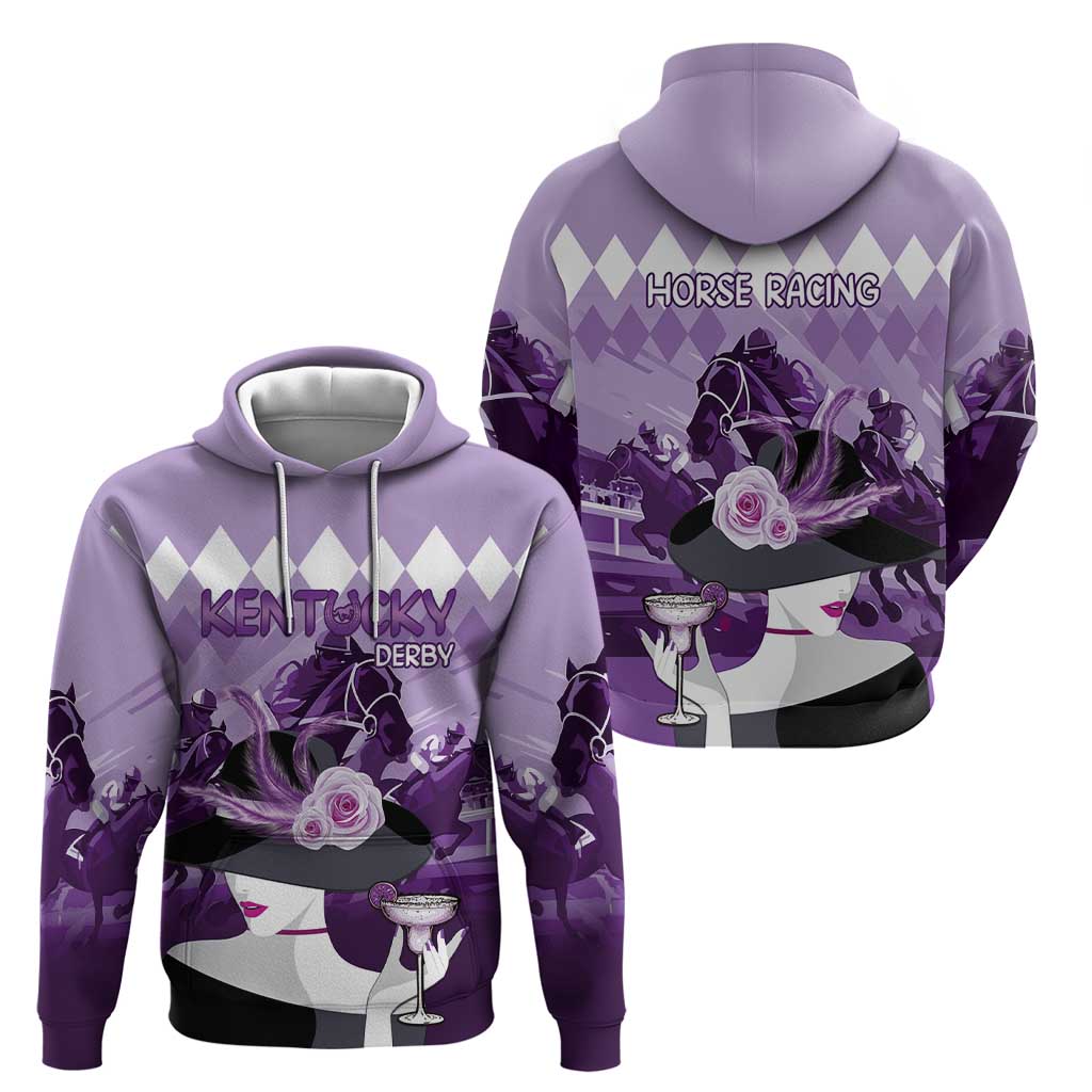 Kentucky Horse Racing Hoodie Derby Mint Julep Girl - Purple Pastel LT14