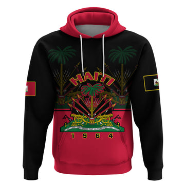 Personalised Haiti 1964 Hoodie Coat Of Arms Flag Style LT14