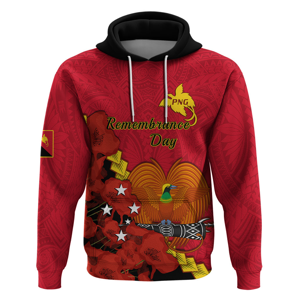 Polynesian Pride Remembrance Day PNG Hoodie Papua New Guinea We Will Remember Them LT14