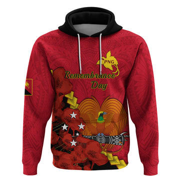 Polynesian Pride Remembrance Day PNG Hoodie Papua New Guinea We Will Remember Them LT14