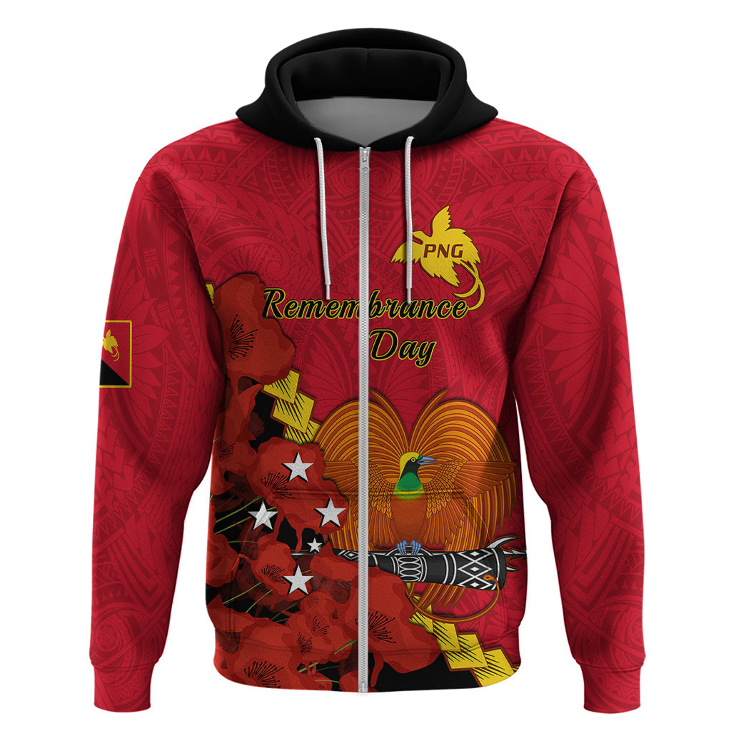 Polynesian Pride Remembrance Day PNG Hoodie Papua New Guinea We Will Remember Them LT14