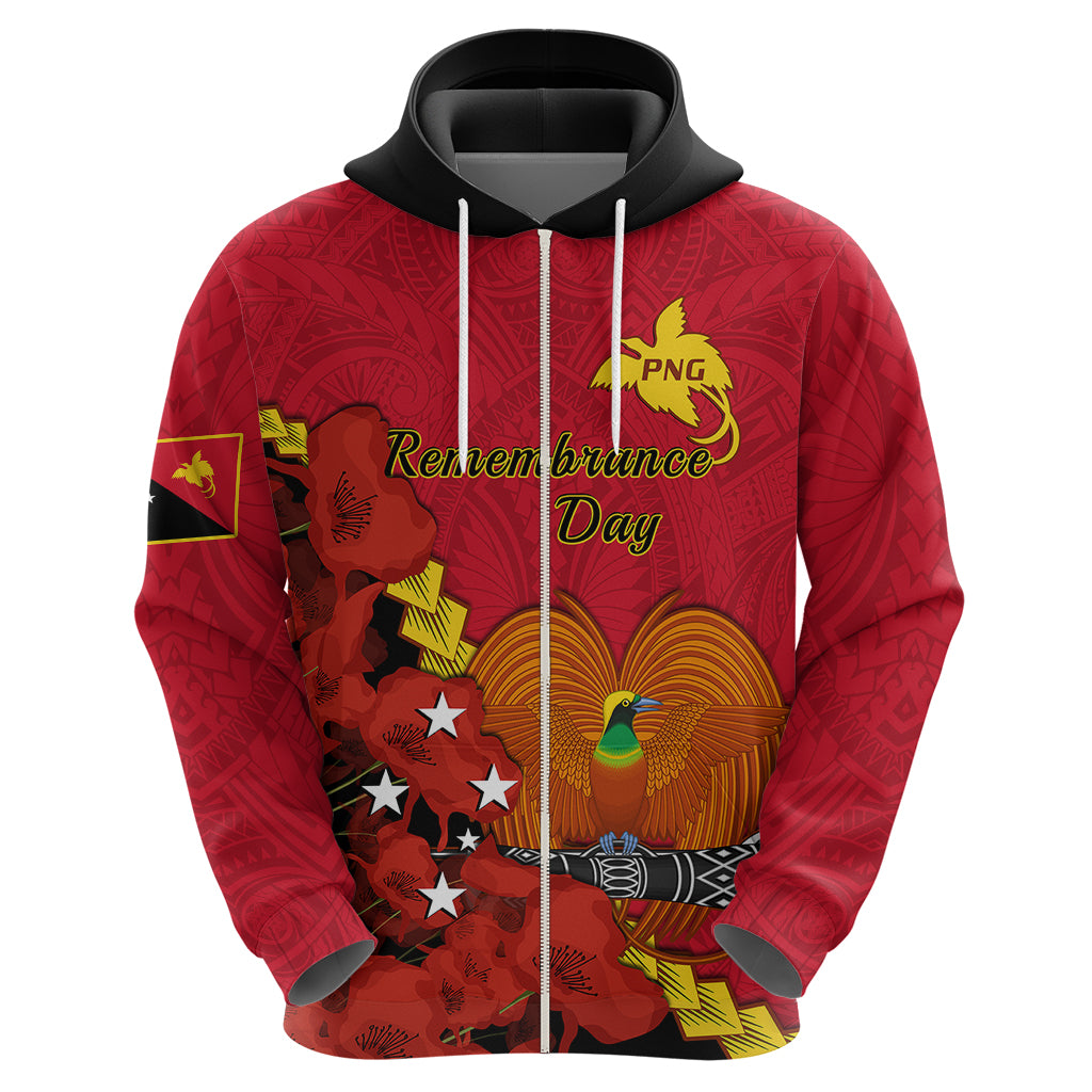 Polynesian Pride Remembrance Day PNG Hoodie Papua New Guinea We Will Remember Them LT14