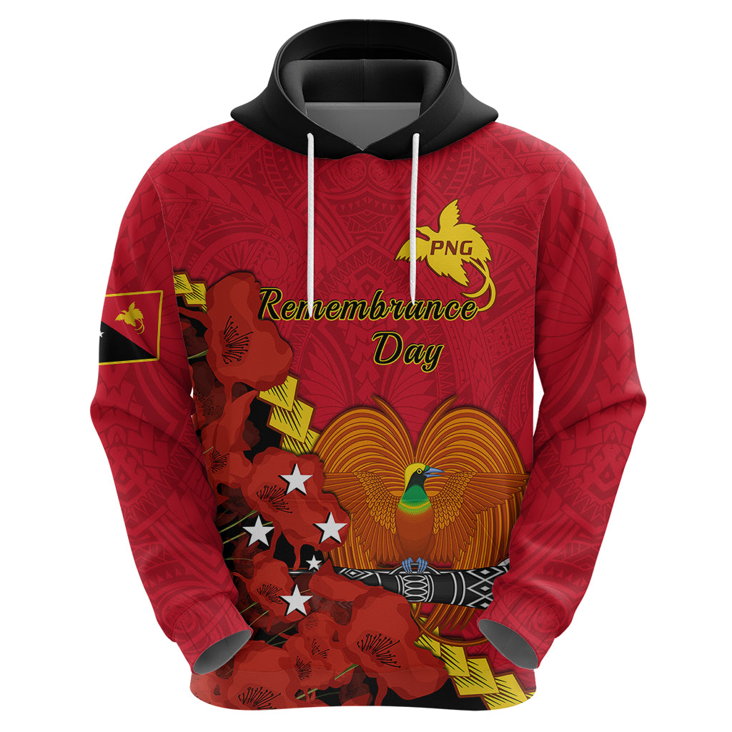 Personalised Remembrance Day PNG Hoodie Papua New Guinea We Will Remember Them LT14