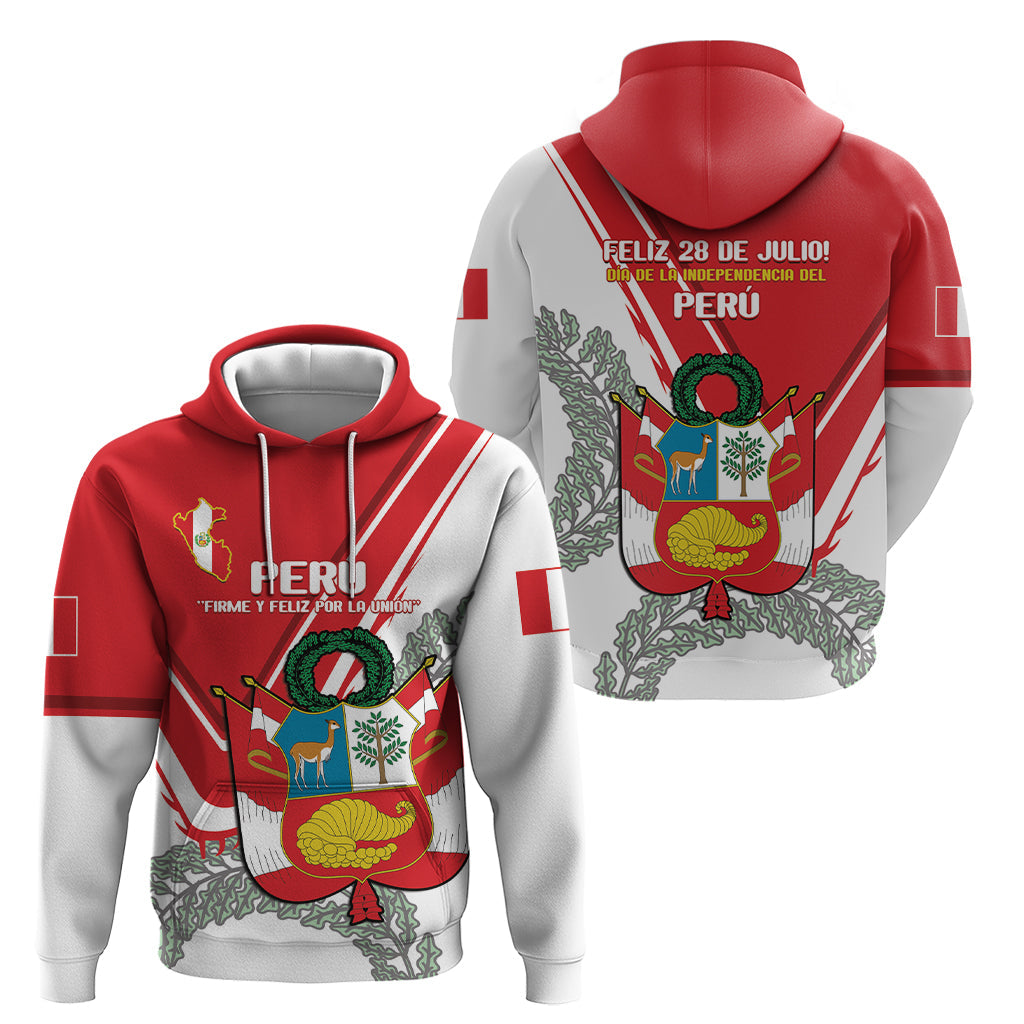 Peru Independence Day Hoodie Peruvian Coat Of Arms Feliz 28 de Julio LT14