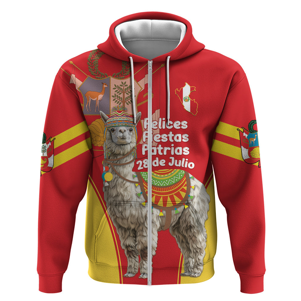 Personalised Peru Independence Day Hoodie Peruvian Alpaca Feliz 28 de Julio LT14