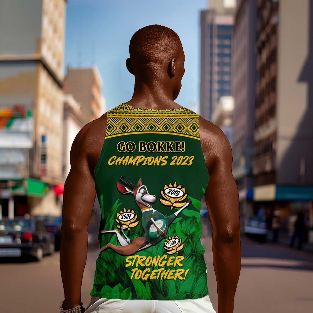 South Africa Rugby Men Tank Top Go Bokke World Cup Champions History LT14