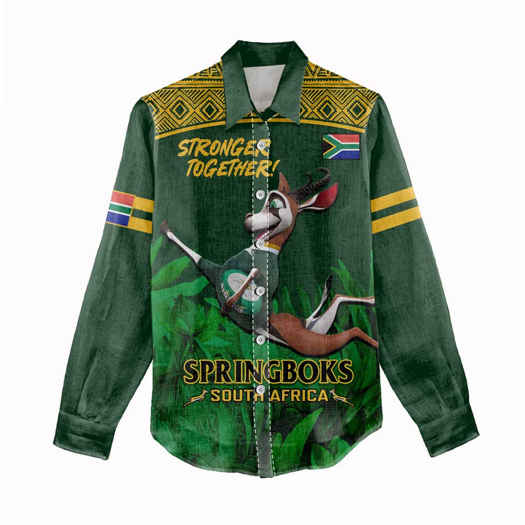 South Africa Rugby Women Casual Shirt Go Bokke World Cup Champions History LT14