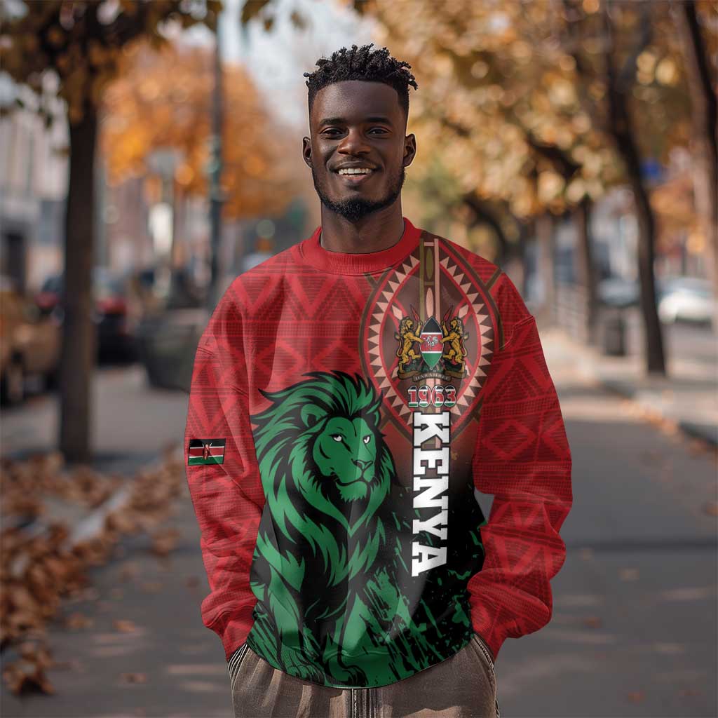 Kenya Independence Day Sweatshirt Jamhuri ya Kenya 1963 - African Pattern LT14