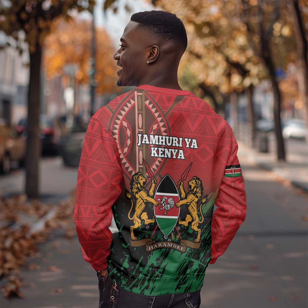 Kenya Independence Day Sweatshirt Jamhuri ya Kenya 1963 - African Pattern LT14