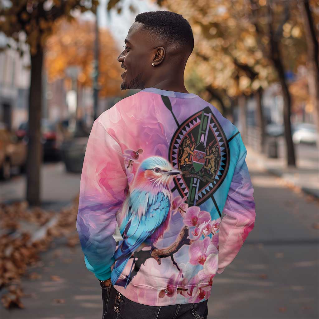 Kenya Lilac-Breasted Roller Sweatshirt Coat Of Arms Mix Orchid LT14