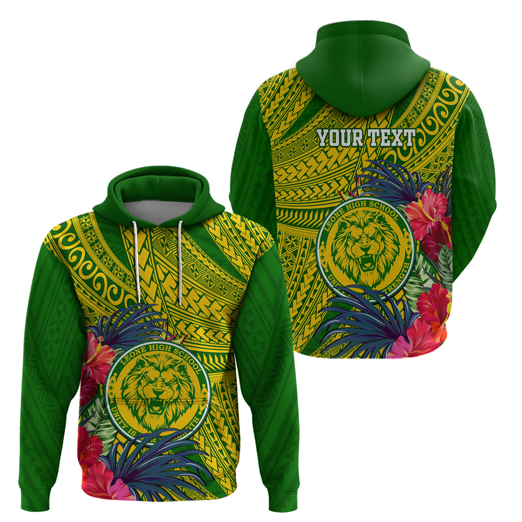 Personalised Leone High School Hoodie American Samoa Schools Polynesian Tropical Flowers LT14