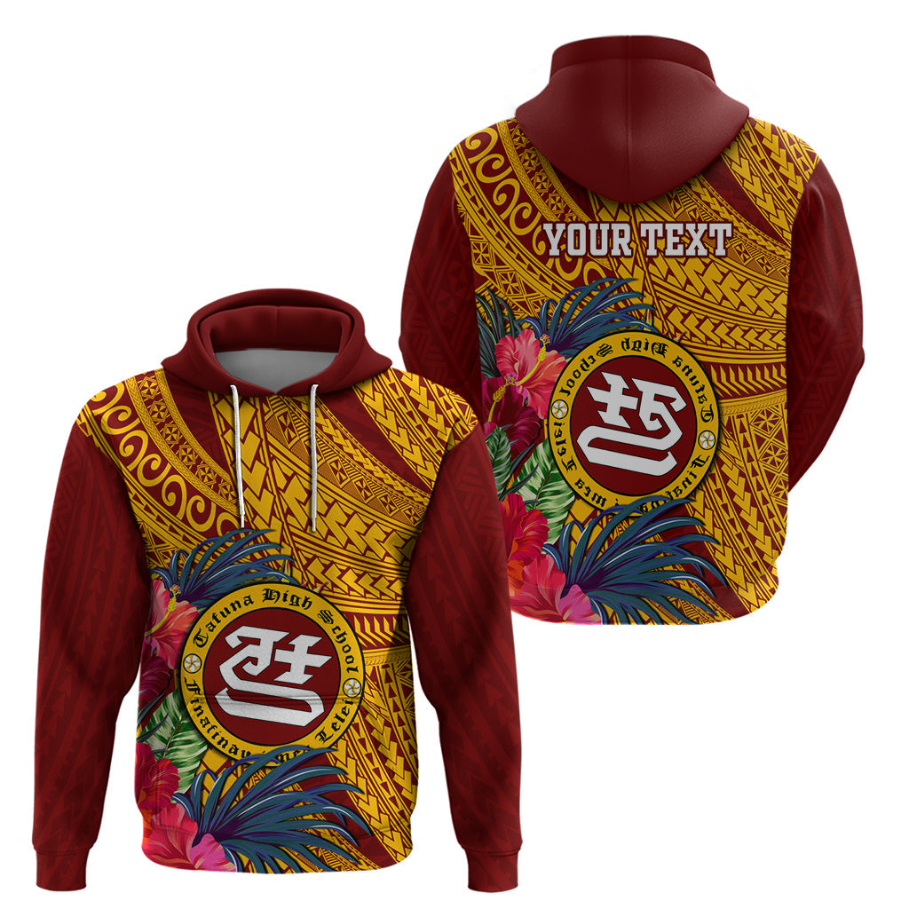 Personalised Tafuna High School Hoodie American Samoa Schools Polynesian Tropical Flowers LT14