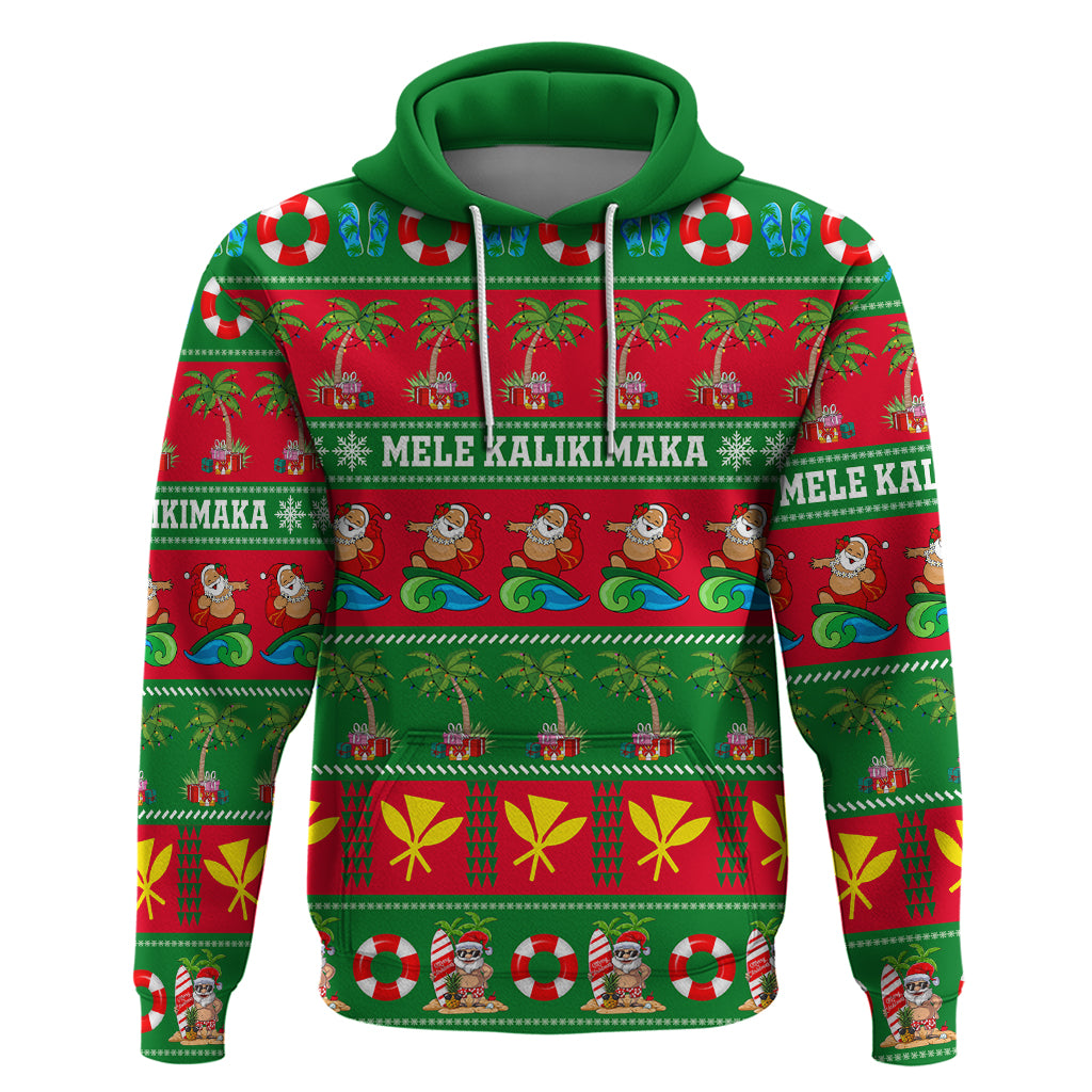 Personalised Hawaii Christmas Hoodie Mele Kalikimaka LT14