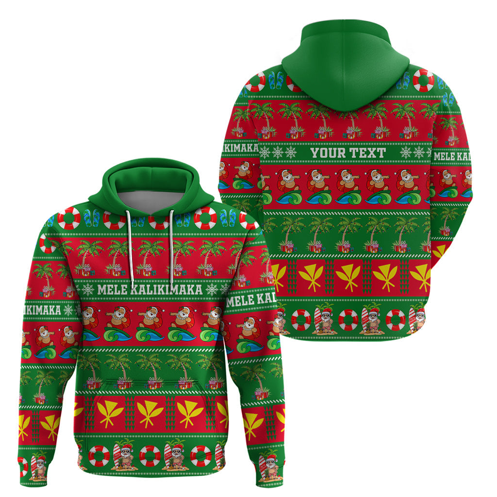 Personalised Hawaii Christmas Hoodie Mele Kalikimaka LT14