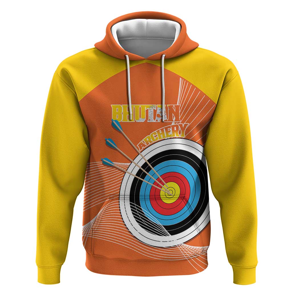 Personalised Bhutan Archery Hoodie Board Style Flag Color LT14