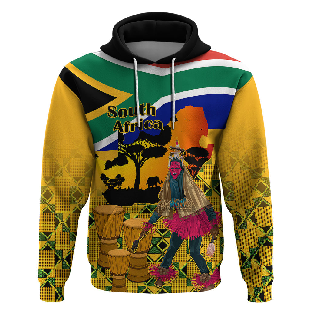 South Africa Heritage Day Hoodie Traditional Dancer Kente Pattern With Flag Style LT14