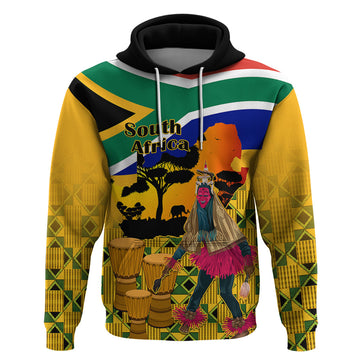 South Africa Heritage Day Hoodie Traditional Dancer Kente Pattern With Flag Style LT14