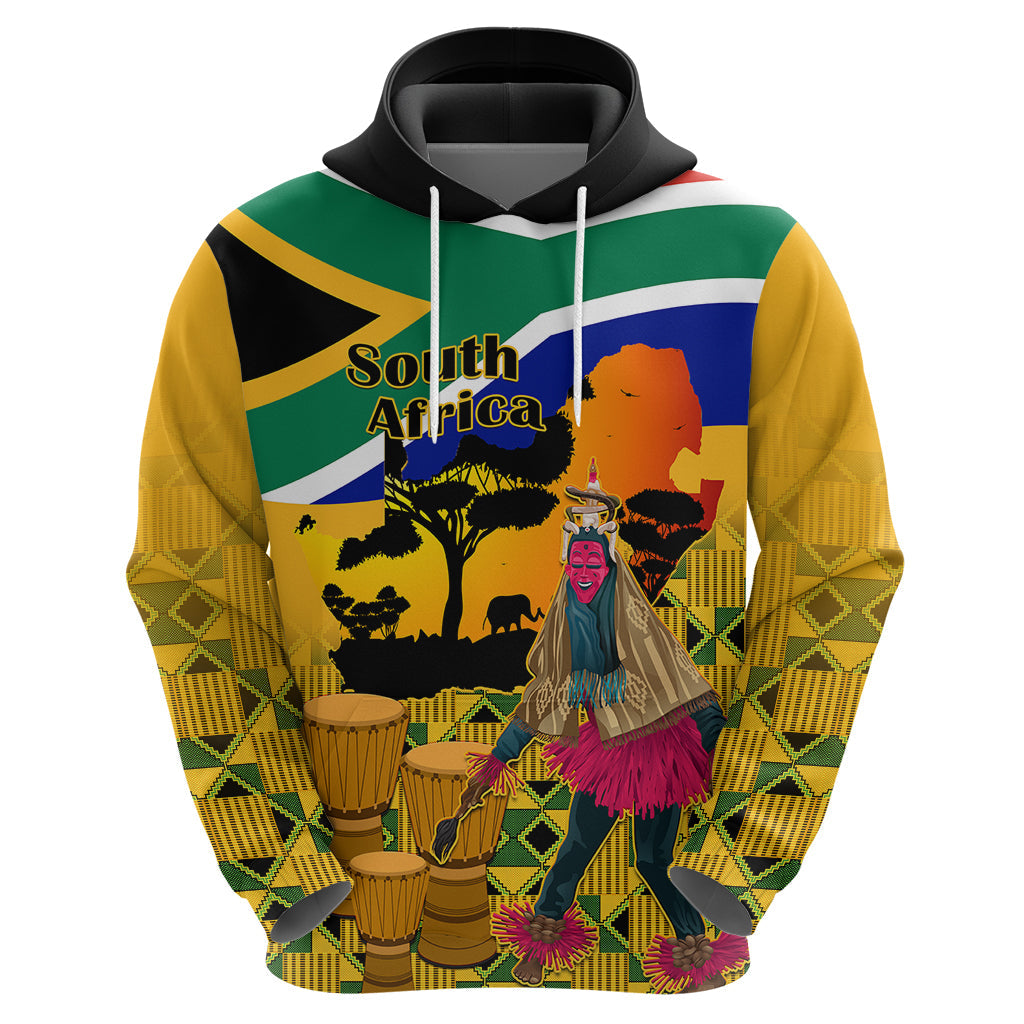 South Africa Heritage Day Hoodie Traditional Dancer Kente Pattern With Flag Style LT14