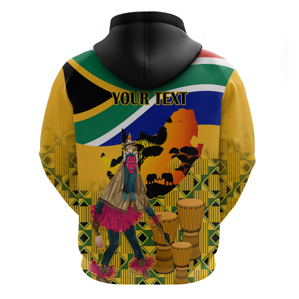 Personalised South Africa Heritage Day Hoodie Traditional Dancer Kente Pattern With Flag Style LT14