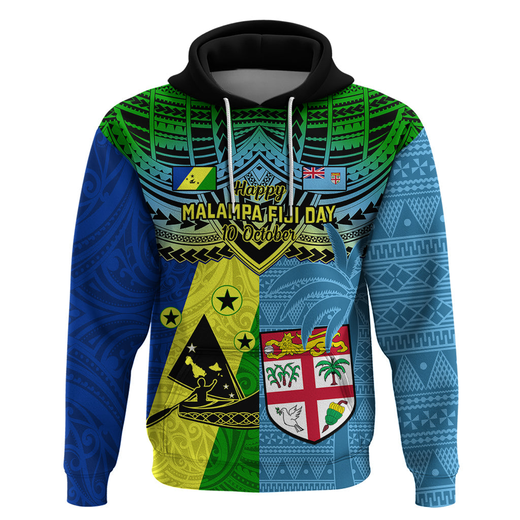 Custom Malampa Fiji Day Hoodie Together We Grow Proud Polynesian Tapa Artsy LT14