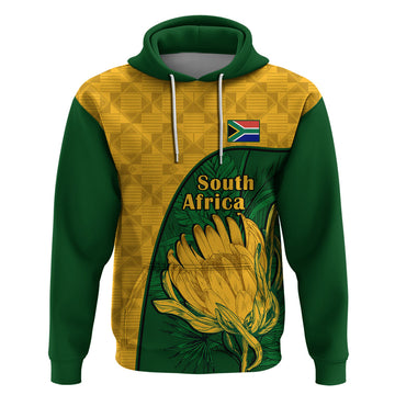 South Africa Hoodie King Protea With Kente Pattern LT14