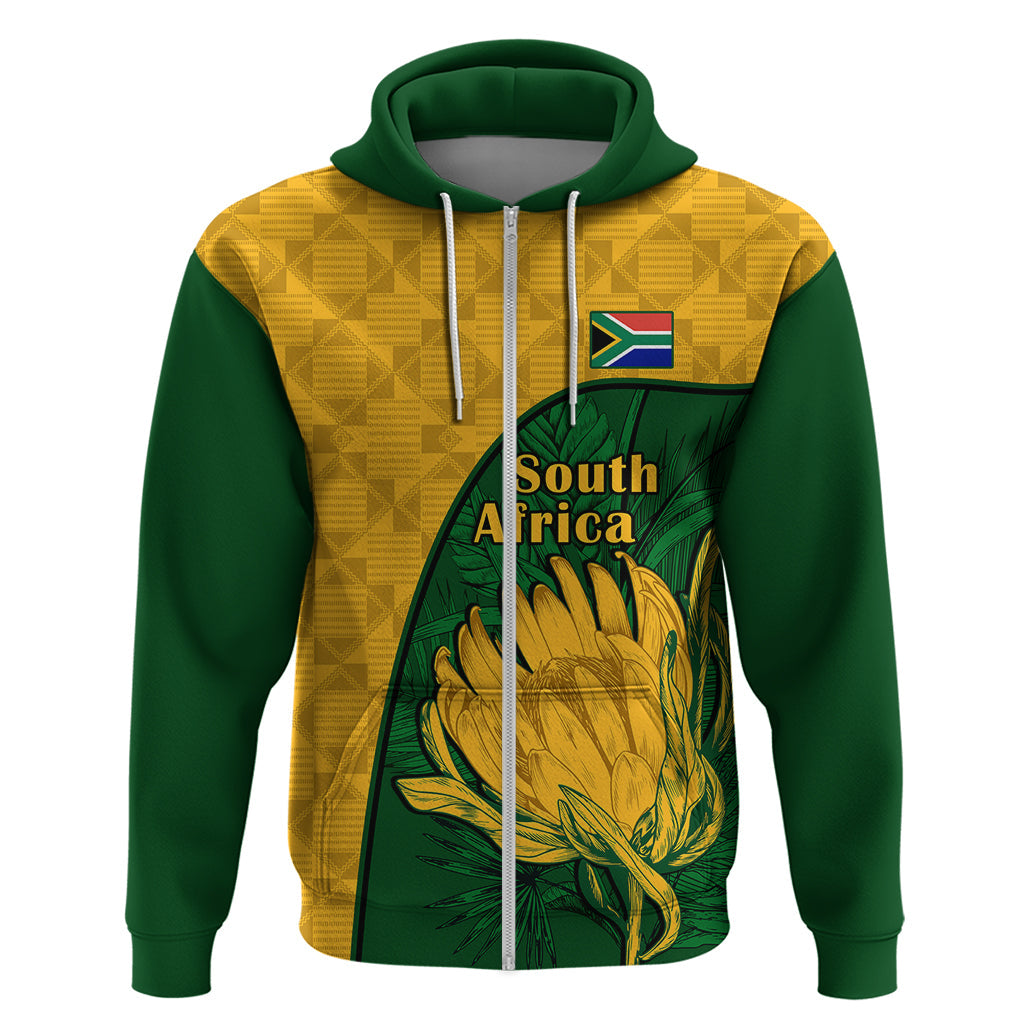 South Africa Hoodie King Protea With Kente Pattern LT14