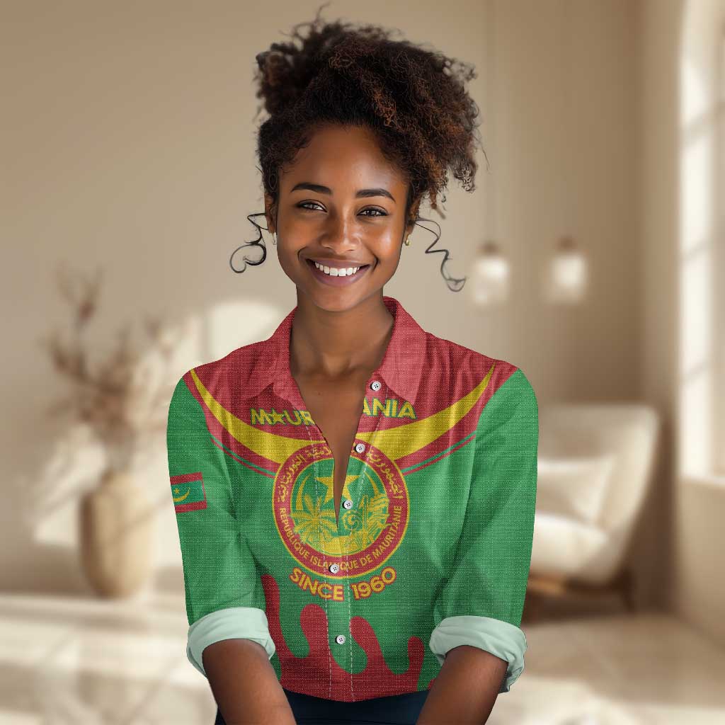 Personalized Mauritania Women Casual Shirt Map Flag - Independence Day 1960 LT14