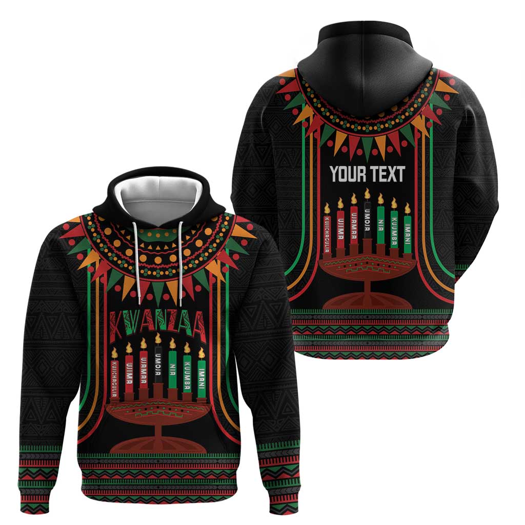 Personalized African-American Kwanzaa Hoodie Kinara Candles African Pattern LT14