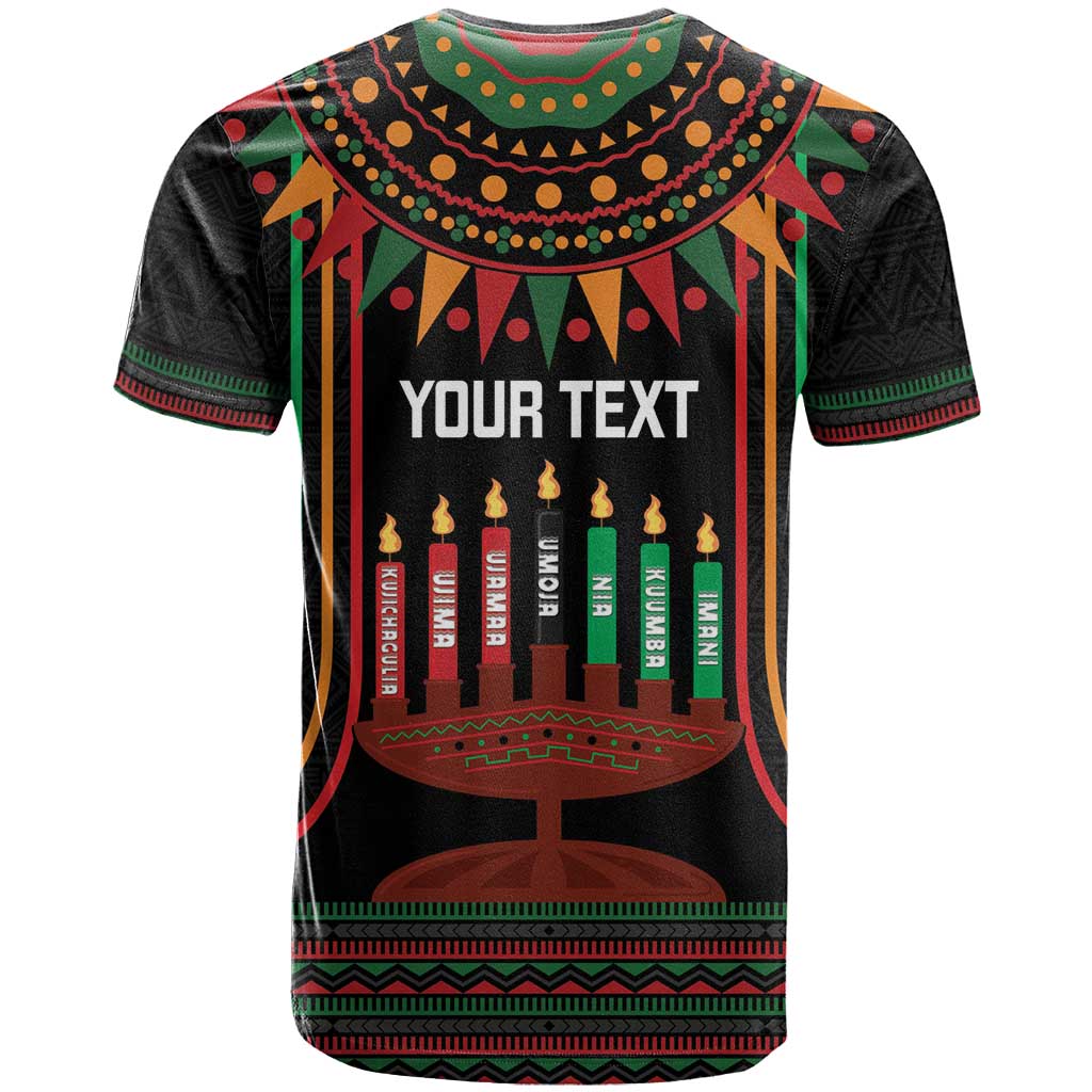 Personalized Afro-American Kwanzaa T shirt Kinara Candles African Pattern LT14