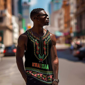 Personalized Afro-American Kwanzaa Men Tank Top Dashiki Mix Paisley Pattern LT14