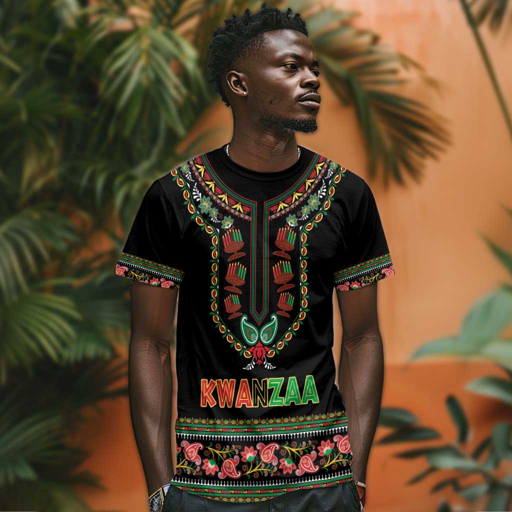 Personalized Afro-American Kwanzaa T shirt Dashiki Mix Paisley Pattern LT14