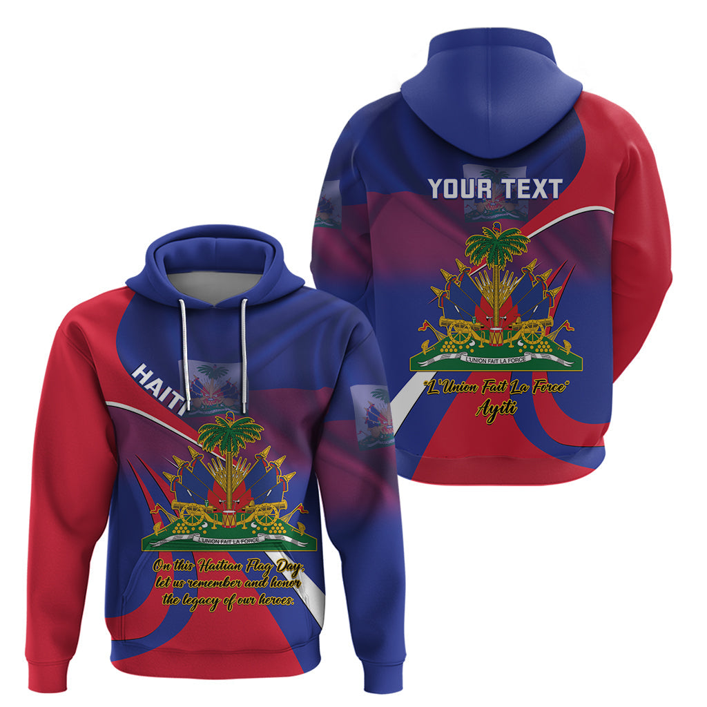 Personalised Haiti Flag Day Hoodie Lest Us Remember Our Heroes LT14