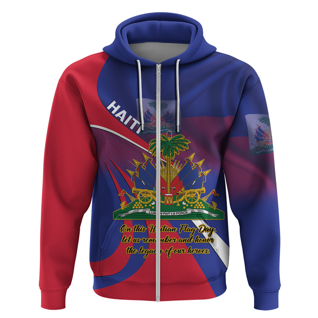 Personalised Haiti Flag Day Hoodie Lest Us Remember Our Heroes LT14
