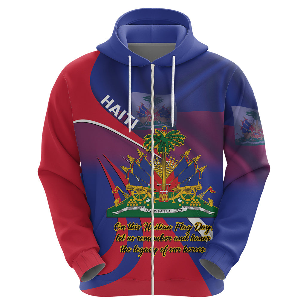 Personalised Haiti Flag Day Hoodie Lest Us Remember Our Heroes LT14