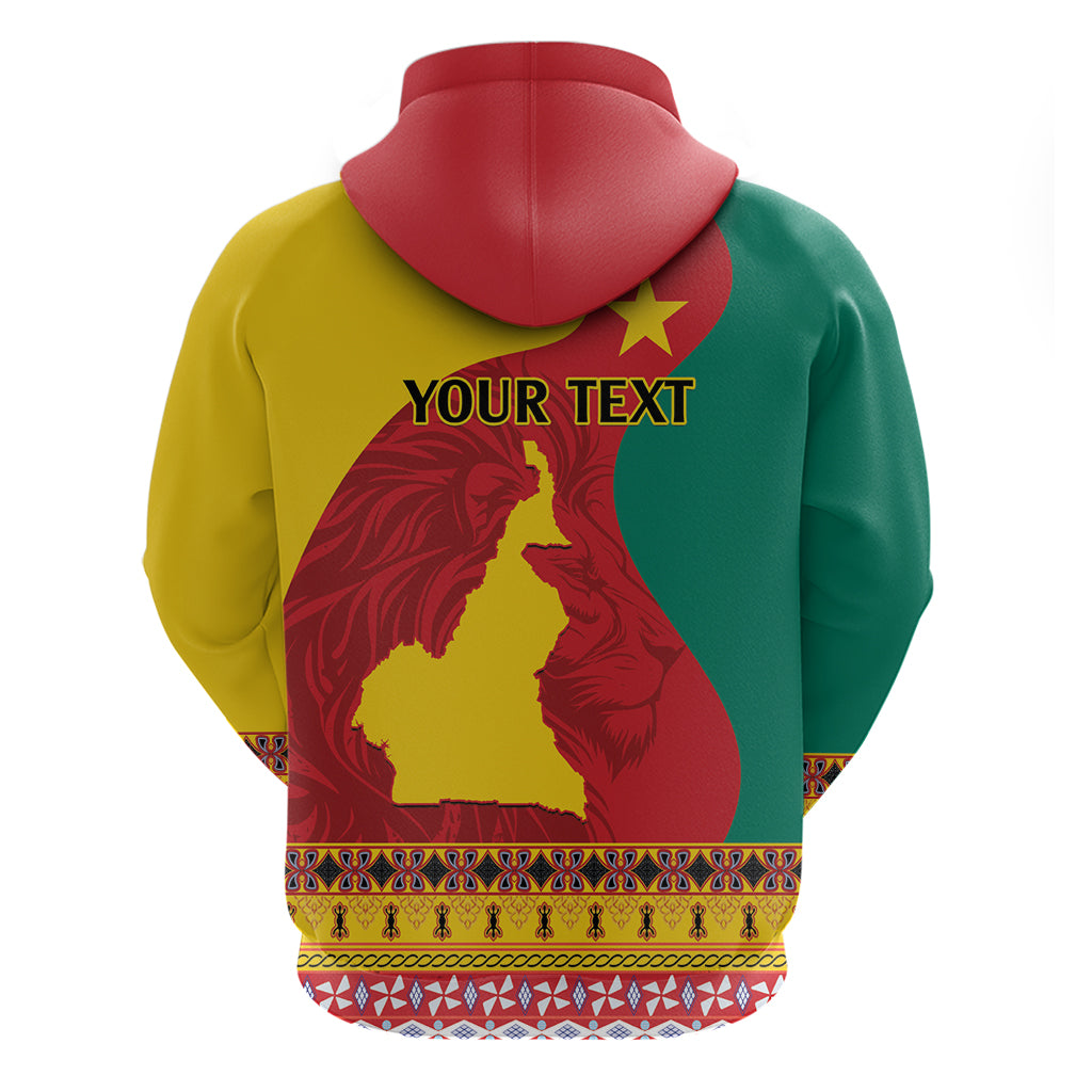 Personalised Cameroon National Day Hoodie Cameroun Coat Of Arms With Atoghu Pattern LT14