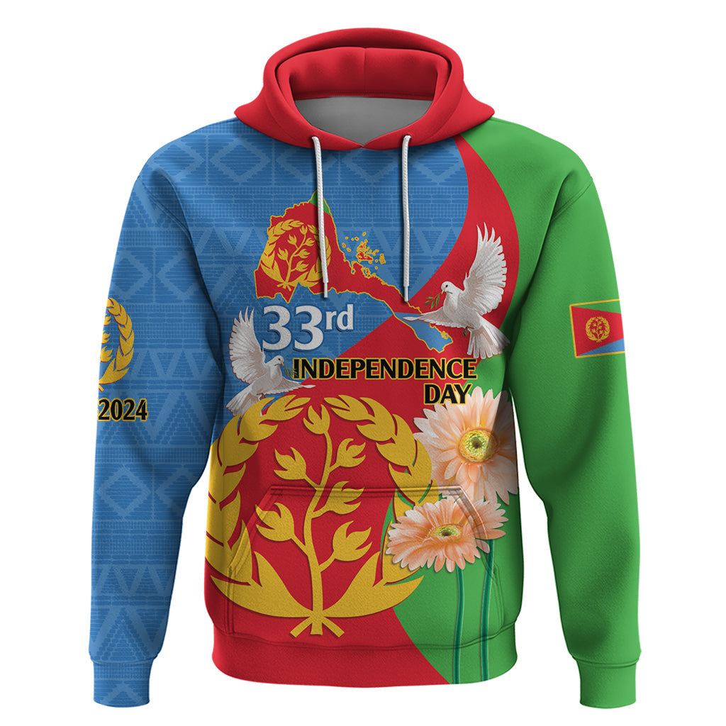 Eritrea Independence Day Hoodie Eritrean Olive Branches 33rd Anniversary LT14