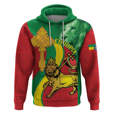 Ethiopia National Day Hoodie Ethiopia Lion of Judah African Pattern LT14