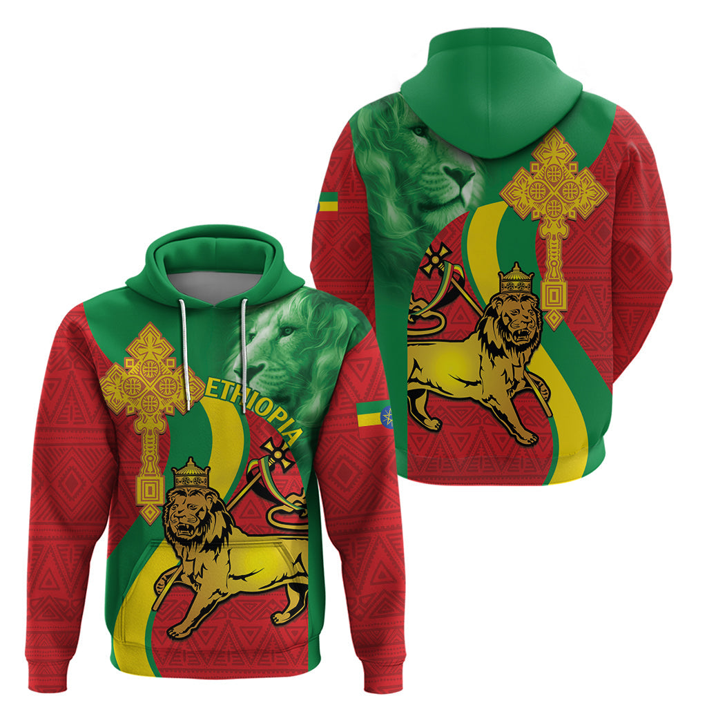 Ethiopia National Day Hoodie Ethiopia Lion of Judah African Pattern LT14